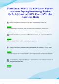 Final Exam&colon; NU643&sol; NU 643 &lpar;Latest 2024&sol; 2025 Update&rpar; Advanced Psychopharmacology Review&vert; Qs & As&vert; Grade A&vert; 100&percnt; Correct &lpar;Verified Answers&rpar;- Regis