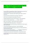 PED 116 EXAM QUESTIONS WITH 100&percnt; CORRECT ANSWERS 