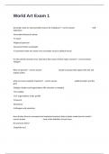 World Art Exam 1 Questions With Well Elaborated Answers Success Guaranteed&period;