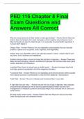 PED 116 Chapter 8 Final Exam Questions and Answers All Correct 
