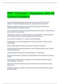 PED 116 Exam 1 Questions with All Correct Answers 
