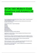 NFDN 1001 Midterm Exam Questions and Answers All Correct 