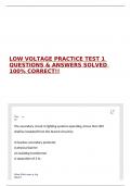 LOW VOLTAGE PRACTICE TEST 1 QUESTIONS & ANSWERS SOLVED 100&percnt; CORRECT&excl;&excl; 