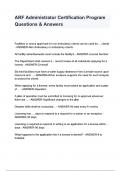 ARF Administrator Certification Program Questions & answers with Explanations of Answers Latest Update 2024 &sol; 2025