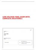 LOW VOLTAGE FINAL EXAM WITH COMPLETE SOLUTIONS&excl;&excl;