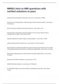 MR001 Intro to MRI questions with verified solutions to pass