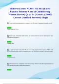 Midterm Exam&colon; NU661&sol; NU 661 &lpar;Latest 2024&sol; 2025 Update&rpar; Primary Care of Childbearing Woman Review&vert; Qs & As &vert; Grade A&vert; 100&percnt; Correct &lpar;Verified Answers&rpar;- Regis