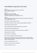 Texas Medical Jurisprudence &lpar;JP&rpar; exam Questions and Verified Answers &vert;100&percnt; Correct &vert; Complete solution &vert; A&plus; Grade &vert; Latest Update 2024 &sol; 2025