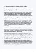 School Counseling Comprehensive Exam Questions and Verified Answers &vert;100&percnt; Correct &vert; Complete solution &vert; A&plus; Grade &vert; Latest Update 2024 &sol; 2025