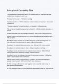 Principles of Counseling Final Questions and Verified Answers &vert;100&percnt; Correct &vert; Complete solution &vert; A&plus; Grade &vert; Latest Update 2024 &sol; 2025