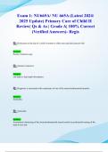 Exam 1&colon; NU665A&sol; NU 665A &lpar;Latest 2024&sol; 2025 Update&rpar; Primary Care of Child II Review&vert; Qs & As &vert; Grade A&vert; 100&percnt; Correct &lpar;Verified Answers&rpar;- Regis