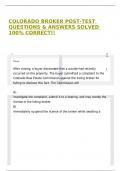 COLORADO BROKER POST-TEST QUESTIONS & ANSWERS SOLVED 100&percnt; CORRECT&excl;&excl;