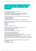 HAWAII DRIVERS PERMIT TEST&vert;&vert; 177 QUESTIONS AND ANSWERS 100&percnt; CORRECT