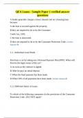 QFA Loans - Sample Paper 1 verified answer questions