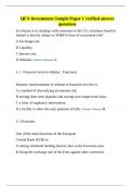 QFA Investments Sample Paper 1 verified answer questions&period;