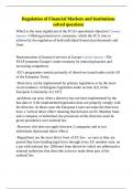 Regulation of Financial Markets and Institutions solved questions