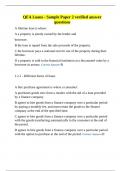 QFA Loans - Sample Paper 2 verified answer questions