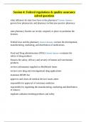 Session 4&colon; Federal regulations & quality assurance solved questions