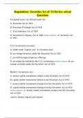 Regulations&colon; Securities Act of '33 Review solved Questions