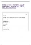 NURS 714&sol;724 MIDTERM EXAM QUESTIONS & ANSWERS 100&percnt; SOLVED ANSWERS&excl;&excl;