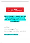 Medical-Surgical RN A Prophecy Relias and Medical-Surgical RN A Prophecy Relias   2025 &sol; 2026 Latest Questions and Answers &lpar;Verified Answers&rpar;