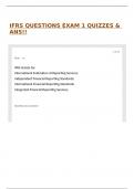 IFRS QUESTIONS EXAM 1 QUIZZES & ANS&excl;&excl;