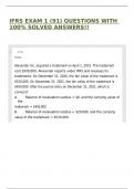 IFRS EXAM 1 &lpar;91&rpar; QUESTIONS WITH 100&percnt; SOLVED ANSWERS&excl;&excl;