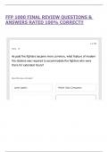 FFP 1000 FINAL REVIEW QUESTIONS & ANSWERS RATED 100&percnt; CORRECT&excl;&excl;