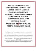 SPCE 619 EXAM WITH ACTUAL  QUESTIONS AND COMPLETE 100&percnt;  VERIFIED CORRECT AND WELL  EXPLAINED ANSWERS WITH  RATIONALES GRADED A&plus; BY EXPERTS  LATEST VERSION 2024 WITH  GUARANTEED SUCCESS AFTER  DOWNLOAD ALREADY PASSED&excl;&excl;&excl;&excl;&excl;&excl;&excl; &lpar;PROVEN ITS ALL YOU  NEED TO EXC
