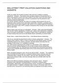 WALLSTREET PREP VALUATION QUESTIONS AND ANSWERS