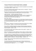 TEXAS PRIVATE INVESTIGATORS LICENSE