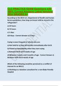 CLC PRACTICE EXAM Questions with 100- Correct Answers Latest Versions 2024 GRADED A&plus;