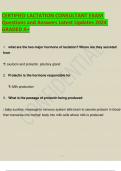 CERTIFIED LACTATION CONSULTANT EXAM Questions and Answers Latest Updates 2024 GRADED