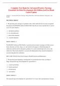 Complete Test Bank for Advanced Practice Nursing&colon; Essentials for Role Development 4th Edition JoelTest Bank Latest Update 