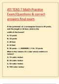 ATI TEAS 7 Math Practice  Exam&sol;Questions & correct  answers final exam