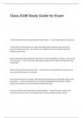 Class D106 Study Guide for Exam