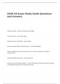 D106 OA Exam Study Guide Questions and Answers