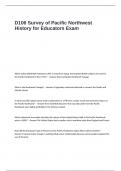 D106 Survey of Pacific Northwest History for Educators Exam