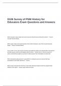 D106 Survey of PNW History for Educators Exam Questions and Answers