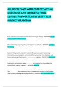 ALL NOCTI EXAM WITH CORRECT ACTUAL QUESTIONS AND CORRECTLY  WELL DEFINED ANSWERS LATEST 2024 &ndash; 2025  ALREADY GRADED A&plus; 