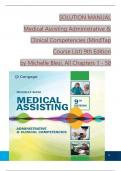 TEST BANK For Medical Assisting Administrative & Clinical Competencies &lpar;MindTap Course List&rpar; 9th Edition by Michelle Blesi&comma; Verified Chapters 1 - 58&comma; Complete Newest Version