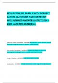 WVU PSYCH 241 EXAM 1 WITH CORRECT ACTUAL QUESTIONS AND CORRECTLY  WELL DEFINED ANSWERS LATEST 2024 &ndash; 2025  ALREADY GRADED A&plus;     