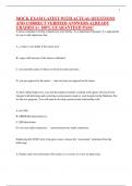 MOCK EXAM LATEST WITH ACTUAL QUESTIONS AND CORRECT VERIFIED ANSWERS ALREADY GRADED A&plus; 100&percnt; GUARANTEED PASS&excl;