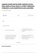 MENDIX RAPID DEVELOPER CERTIFICATION 2024-2025 ACTUAL EXAM 2 LATESTVERSIONS &lpar;VERSION A & B&rpar; QUESTIONS AND ANSWERS