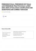 PEREGRINE EXAM&comma; PEREGRINE EXIT EXAM AND PEREGRINE PRACTICE EXAM LATEST 2024-2025 ACTUAL EXAM COMPILATION 350 QUESTIONS AND CORRECT DETAILED