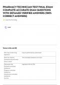 PHARMACYTECHNICIAN TEST FINAL EXAM COMPLETE ACCURATE EXAM QUESTIONS WITH DETAILED VERIFIED ANSWERS &lpar;100&percnt; CORRECTANSWERS&rpar;