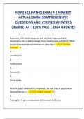 NURS 611 PATHO EXAM 4 &vert; NEWEST  ACTUAL EXAM COMPREHENSIVE  QUESTIONS AND VERIFIED ANSWERS  GRADED A&plus; &vert; 100&percnt; PASS &vert; 2024 UPDATE&excl;