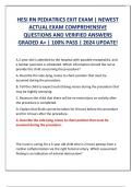 HESI RN PEDIATRICS EXIT EXAM &vert; NEWEST  ACTUAL EXAM COMPREHENSIVE  QUESTIONS AND VERIFIED ANSWERS  GRADED A&plus; &vert; 100&percnt; PASS &vert; 2024 UPDATE&excl;