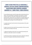 CBMT EXAM PRACTICE &lpar;3 VERSIONS&rpar; &vert;  NEWEST ACTUAL EXAM COMPREHENSIVE  QUESTIONS AND VERIFIED ASWERS  GRADED A&plus; &vert; 100&percnt; PASS &vert; 2024 UPDATE&excl;