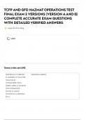 TCFP AND GFD HAZMAT OPERATIONS TEST FINAL EXAM 2 VERSIONS &lpar;VERSION AAND B&rpar; COMPLETE ACCURATE EXAM QUESTIONS WITH DETAILED VERIFIED ANSWERS Leave the first rating Terms in this set &lpar;495&rpar; Learn Substances or materials in quantities or forms that may pose an